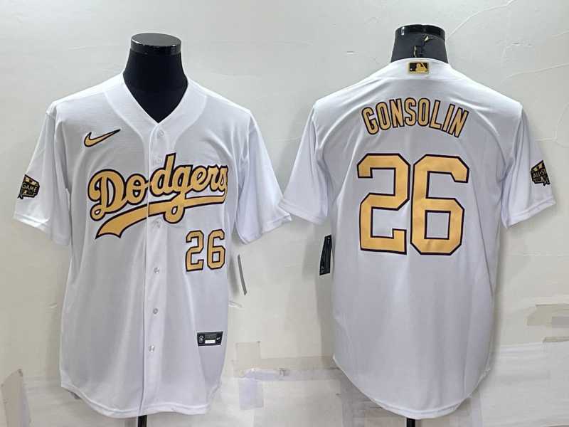 Men's Los Angeles Dodgers #26 Tony Gonsolin Number White 2022 All Star Stitched Cool Base Nike Jersey,We sell and wholesale Men's Los Angeles Dodgers #26 Tony Gonsolin Number White 2022 All Star Stitched Cool Base Nike Jersey on line form chian!
